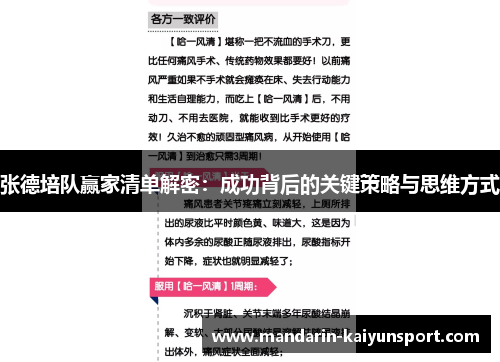 张德培队赢家清单解密:成功背后的关键策略与思维方式 张德培队赢家清单解密:成功背后的关键策略与思维方式